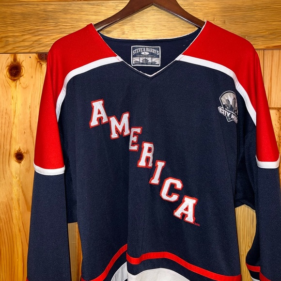 VTG America USA Hockey Stitched Steve & Barry’s Reversible Jersey Sweatshirt XXL - Picture 2 of 11